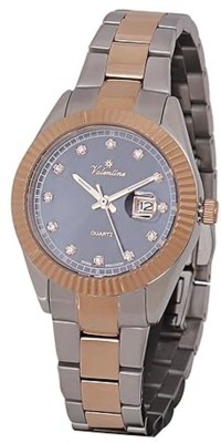 VALENTINE VL1356_Blue_(R) VL1356 Blue & Rose Gold Analog Watch  - For Women