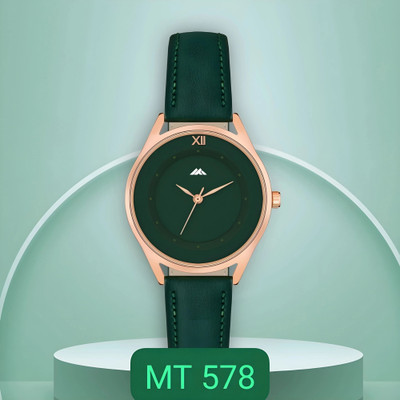 SHURAI MT-580 GREEN Leather Premium Analog Watch  - For Girls