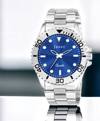 Jaxer Blue Dial Steel Silver Chain Analog Watch  - For Men