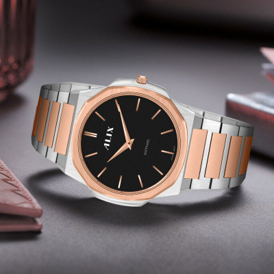 Alix AL2913 Ultra Slim Black dial with Sapphire Glass Japan Movement Stainless Steel Analog Watch  - For Men