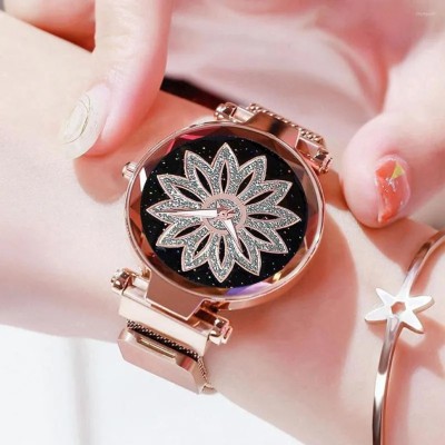 ILOZ 4211H Luxury New Gold Desigener Dial Magnet Belt fashion Clock magnet Watch For Girls Analog Watch  - For Women