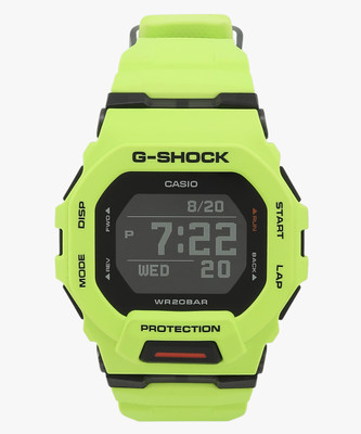 CASIO GBD-200-9DR G-Shock Dial Lime Green Resin Strap Digital Watch  - For Men