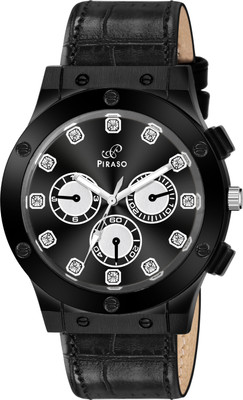 PIRASO HUB-LOT 2026 FULL BLACK PIRASO PREMIUM BLACK DIAL & LEATHER STRAP ANALOG WATCH FOR MEN Analog Watch  - For Men
