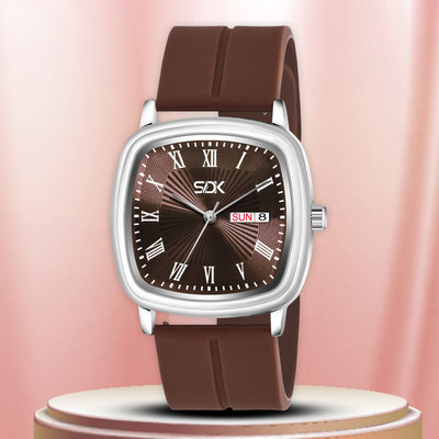 SDK Stylish Black Silicone Strap Watch with Silver Case and Day-Date Display for Men Stylish Black Silicone Strap Watch with Silver Case and Day-Date Display for Men Analog Watch - For Men SDK Stylish Black Silicone Strap Watch with Silver Case and Day-Date Display for Men Stylish Black Silicone Strap Watch with Silver Case and Day-Date Display for Men Analog Watch - For Men