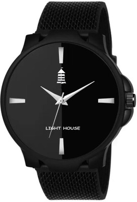 light house LT-0013 Trendy Black Strap Day and Date Analog Watch-For Men & Boys LT-0013 Trendy Black Strap Day and Date Analog Watch-For Men & Boys Analog Watch  - For Men