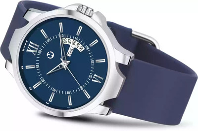 WIZARD TIMES Men's Watch Blue Silicon Strap Blue Dial Water Resistant Analog Watch  - For Men