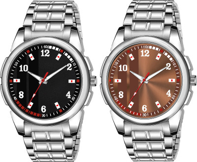 casera combo Stainless Steel Strap Casual-Formal Multi Color Dial Men's Watch Analog Watch  - For Boys
