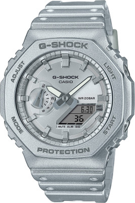 CASIO GA-2100FF-8ADR G-SHOCK Silver Dial Silver Resin Strap Analog-Digital Watch  - For Men