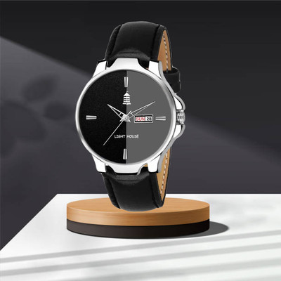 light house Light House 120 -Black Light House Analog Watch for Men & Boys Black Strap + Black Dial Analog Watch  - For Men