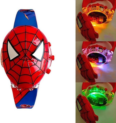 Mohitk Kids Spiderman Projector Digital Watch – Cartoon Character LED Light Kids Spiderman Digital Watch – Cartoon Character LED Light Watch for Boys & Girl Analog-Digital Watch  - For Boys & Girls