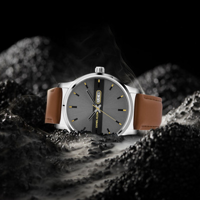 DANIEL KLEIN Tan Brown Leather Strap Day Dated Analog Watch  - For Men