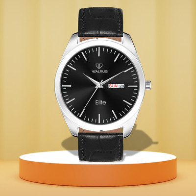 Walrus Walrus Black Dial Analog Vegan Leather Strap Wrist Watch For Men INC-XXXIX Analog Watch  - For Men
