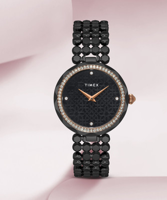 TIMEX Black-Dial Analog Watch  - For Women