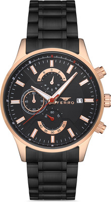 Ferro FM31915A-R Vialdi Chronograph Black Round Dial Analog Watch  - For Men
