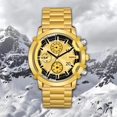 NOVA Golden watch Men's & Boys Golden Watch Analog Watch  - For Men