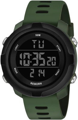 Reborn 9062_GREEN New Attractive Sport look Design Military Green LED Calendar and time and date Digital Watch  - For Men