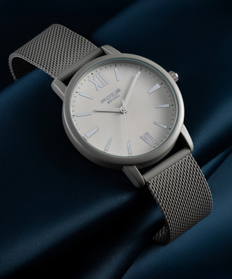 SONATA Poze Grey Strap with Black Dial Analog Watch  - For Men