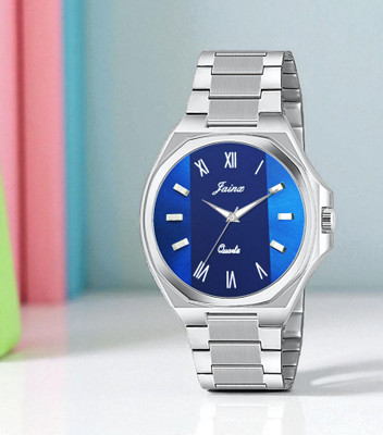 JAINX JM7196 Blue Dial Steel Chain Analog Watch  - For Men