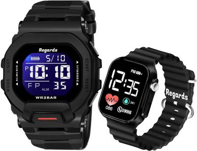 REGARDS REGARDS 10086 Style Multifunction Alarm Clock Led Digital Elegant Look Outdoor Sports Digital Watch  - For Boys