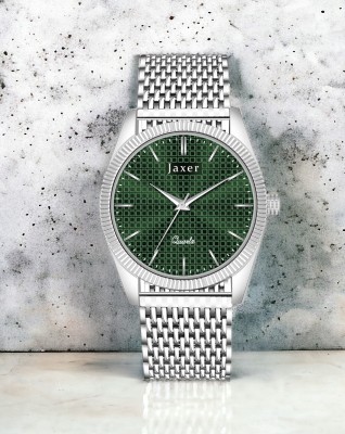 Jaxer Green Dial Steel Silver Mesh Chain Analog Watch  - For Men