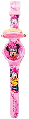 SHASHIKIRAN 3D Action Figure Face Based Toy Design Digital Glowing Watch with Disco Music Digital Watch  - For Girls