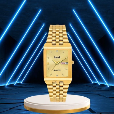 hrnt HMTG-W9136 Trendy 9136-Hands Original Golden Plated Day & Date Golden Watch Analog Watch  - For Men