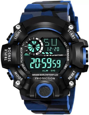 HF Haifun Blue Army Digital Watch  - For Boys & Girls