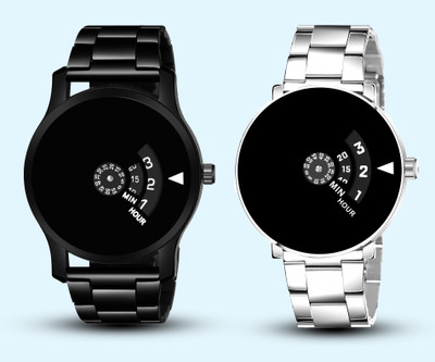 SPINOZA White and black color stylish and attractive dial design watch combo for men Analog Watch  - For Boys & Girls