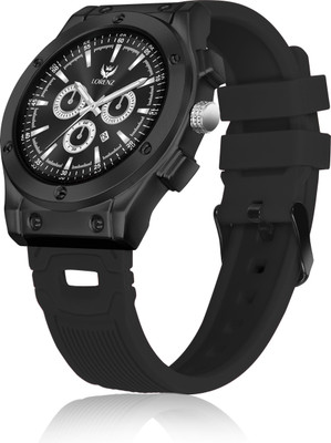 LORENZ MK-4096R Men's Casual Sports Watch, Black Dial with Date Feature & Silicone Strap. Analog Watch  - For Men