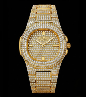 Fanish fashion Aurora Royale Men's Analog Luxury Watch (Gold, Full Crystal) Luxury watches Analog Watch  - For Men