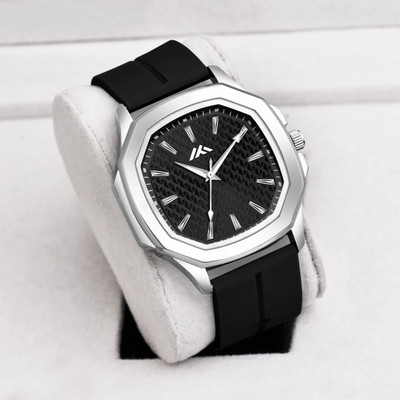 JASH BL-61 Black Girl Or Silicon Strap Square dial Analog Watch  - For Men