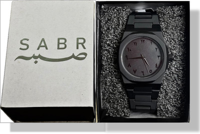 SABR Luxury Men Crystal Diamond Plated Watch Luxury Black Aura Arabic Dial Wrist Watch With Box Analog Watch  - For Men