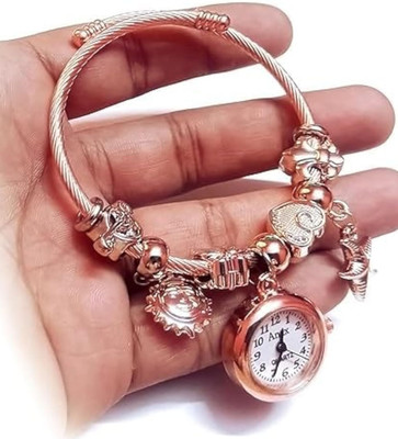 Heer Art Gallery Ladies Charm Bracelet Watch, Analog Display, Cable Band Styl;e 2025 Analog Watch  - For Women