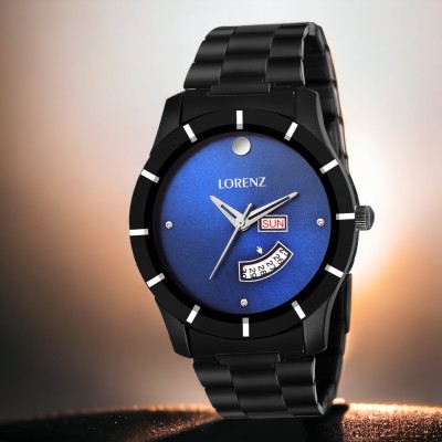 LORENZ MK-1079A Lorenz Black Day Date Edition Blue Dial Men's Analog Watch Analog Watch  - For Men