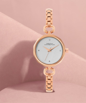French Connection New Collection Soleil 3-HANDS Silver Dial Analog Watch  - For Women