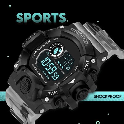 Keep n Touch Wrist Watch Sport Watch with Grey strap & Water Resist Digital Watch  - For Men