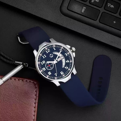 WIZARD TIMES Formal and Party Wear Watch for Unisex Men's Watch Blue Silicon Strap Blue Dial Water Resistant Analog Watch  - For Men