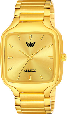 ABREXO Abx100-Golden Square Watch TRENDING Gold Analog Square Dial Quartz Mechanism Watch For Boys Analog Watch  - For Men