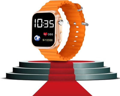 THMT TRENDING Design Silicon Orange ULTRA Led Square Digital Watch  - For Men & Women