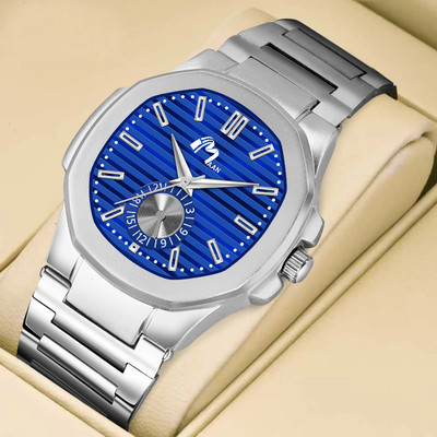 MAAN INTERNATIONAL FX224 Elegant Series Square Blue Dial Silver Quartz For Men/Boys Analog Watch Analog Watch  - For Men