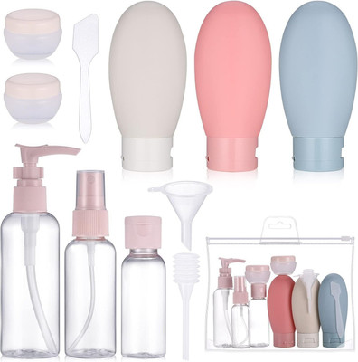 REVATAKG 11pcs Travel Bottles for Toiletries Kit, Empty Leakproof Travel Squeeze Bottle 60 ml Water Bottle(Set of 1, Multicolor)