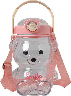 Pulsbery BPA free & Leak-Proof Cute Teddy Water Bottle For Kids With Strap (1000ml) 1000 ml Water Bottle(Set of 1, Multicolor)