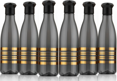 Flipkart SmartBuy Gold linePrinted water bottle set-6 1000 ml Bottle(Pack of 6, Black, PET)