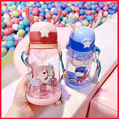 LORDSHICTRADERS DEER Bottle X-4 Grade-9 ABS Plastic | Unbreakable Body 600 ml Water Bottle(Set of 1, Multicolor)