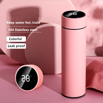 NIMG LED temperature water bottle display Iindicator water bottle hot cool 500 ml 500 ml Flask(Pack of 1, Multicolor, Silicone)