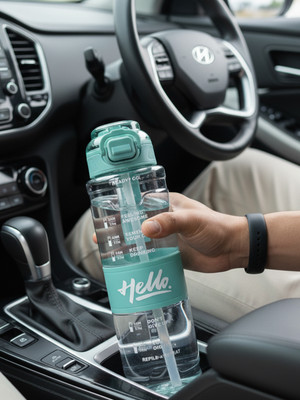 Sageware Bottle-Hello B001 1000 ml Water Bottle(Set of 1, Green)