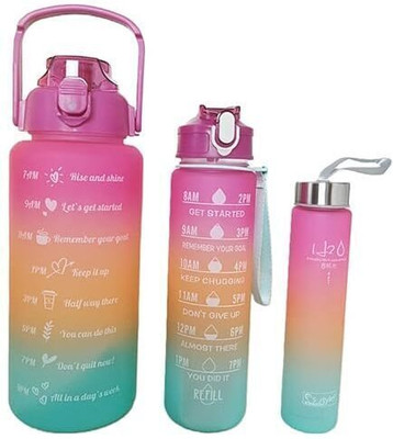 MAHENOOR ENTERPRISE 300 ML, 900 ML 2000 ml Water Bottles(Set of 3, Multicolor)