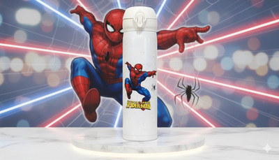 RVCTRENDZ Super Hero Stainless Steel Personalized Bottle for School 500 ml Water Bottle(Set of 1, White)