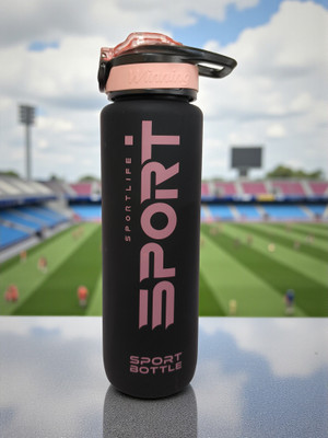 organzee Sport Life Water Bottle – Leakproof BPA-Free Sports with Carry Lock for Gym 1000 ml Water Bottle(Set of 1, Black, Pink)
