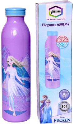 Gluman SS 304 Elegante Disney Frozen Insulated Leak Proof Water Bottle for Girls 650 ml Water Bottle(Set of 1, Purple)